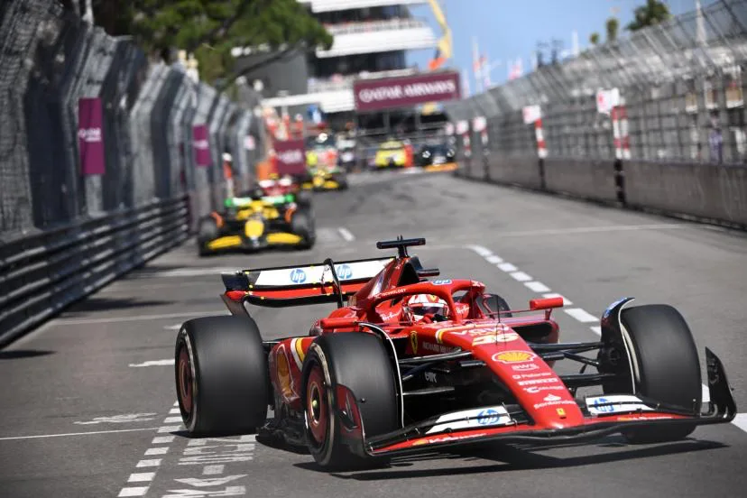 Ferrari on the Monaco Grand Prix circuit — private chauffeur transfer for the Principality's events